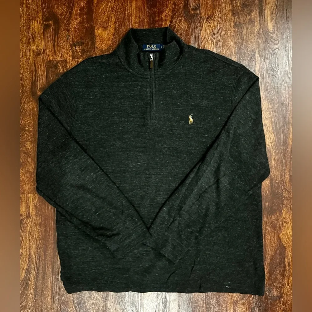 Polo Ralph Lauren 1/4 Zip Estate Rib Pullover Sweater Mens Grey Size Large Hype